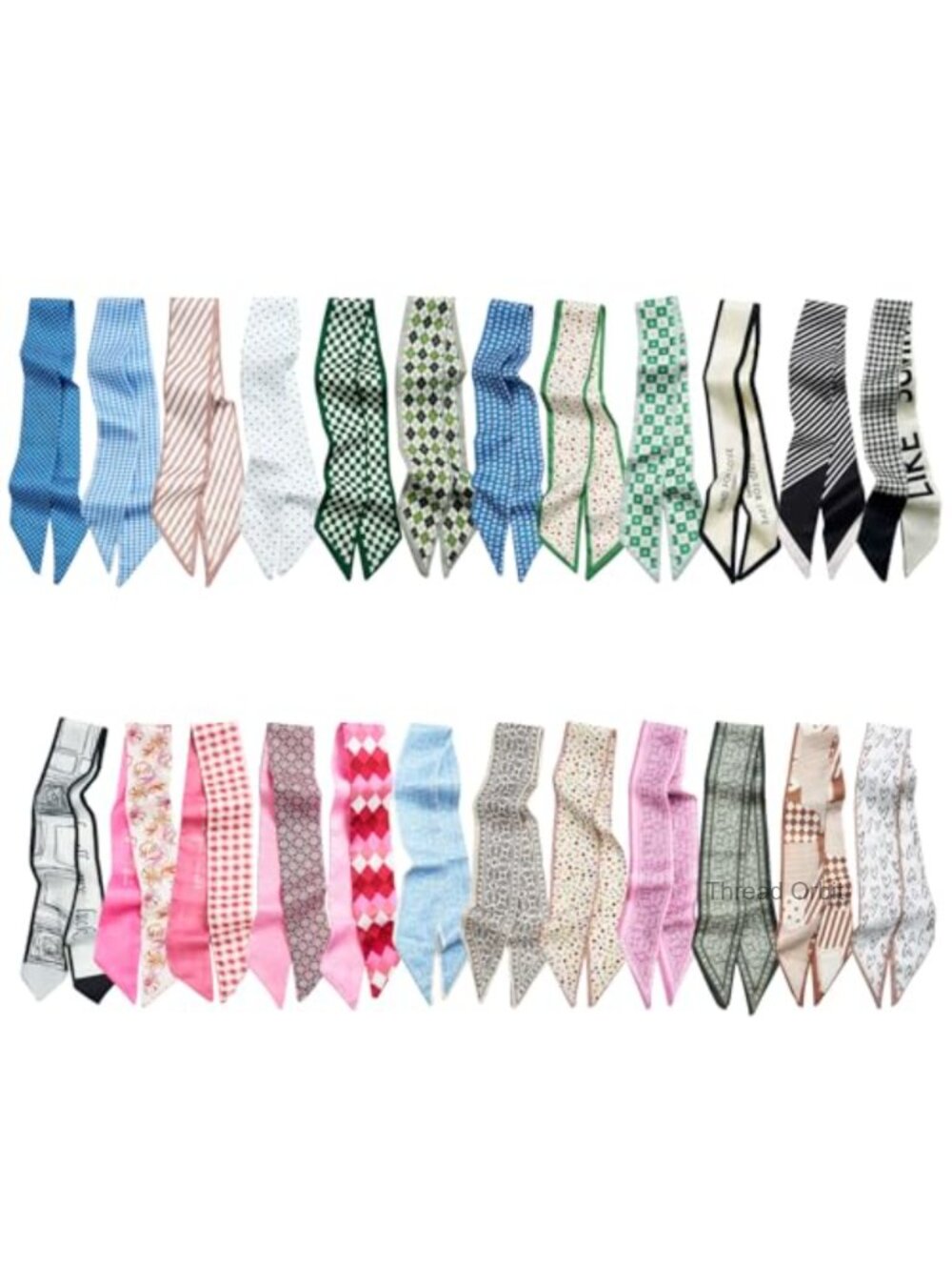 24pc Satin Scarf Set Neckerchief Headband Bag Accessories
